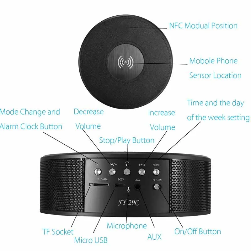 Многофункциональный ЦИ Беспроводной bluetooth-динамик Портативный радио громкоговоритель мобильного телефона Зарядное устройство зарядного