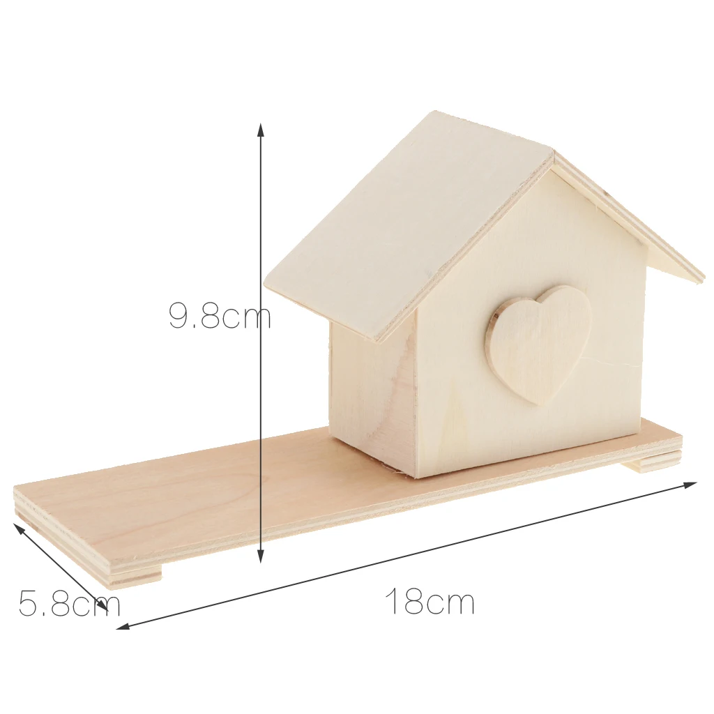 Special Design Money Boxes Wooden Basket House Pen Container Pattern handmade wooden Craft For Painting Popular Kids Gifts