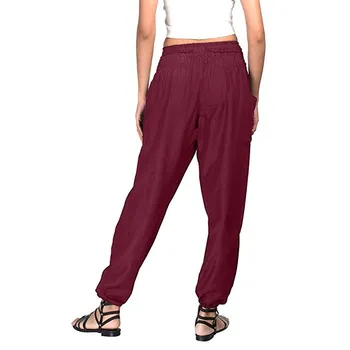 

Fashion 2019 Bohemian Plus Size Harem Pants Streetwear Loose Pleated Women Pants Casual High Waist Ladies Trousers