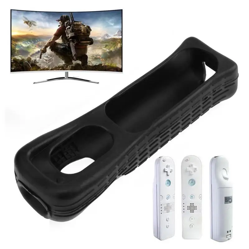 Силиконовый чехол черного/белого цвета защитный для пульта Nintendo Wii|Чехлы| |