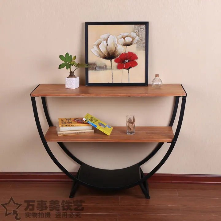 European-style solid wood table. Porch porch ark. Corridors aisle decoration flower table.