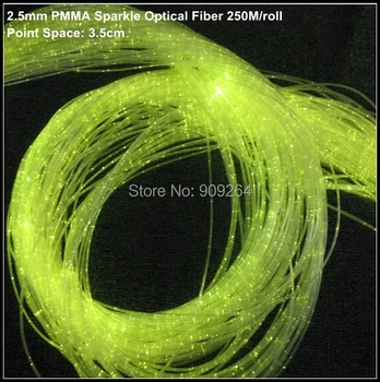 

Free Shipping 2.5mm Sparkle optical fiber for DIY lighting decoration,PMMA fiber fit to any light engine driver 250M/Roll