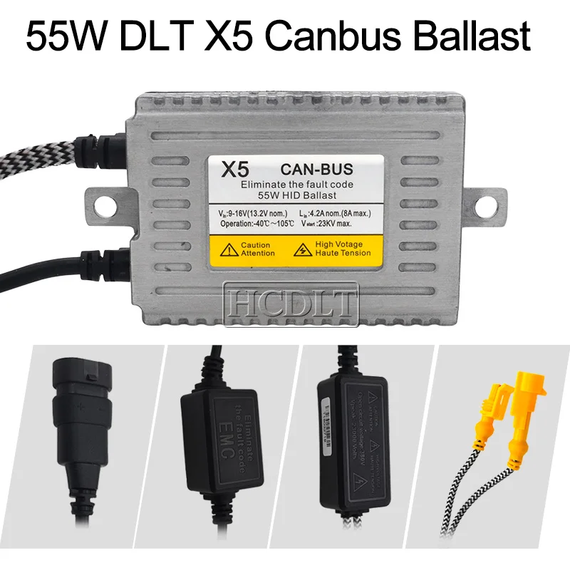 HCDLT Super Canbus 55W DLT X5 AC Xenon Canbus HID Ballast Reator Car Styling Auto Headlight Digital No Error EMC Decoder Ballast (2)