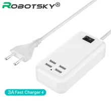 4 порта USB дорожное настенное зарядное устройство 3A Быстрая зарядка для телефона адаптер с европейской вилкой для samsung Galaxy S9 Note 9 iPhone 6 6s 7 8Plus iPad