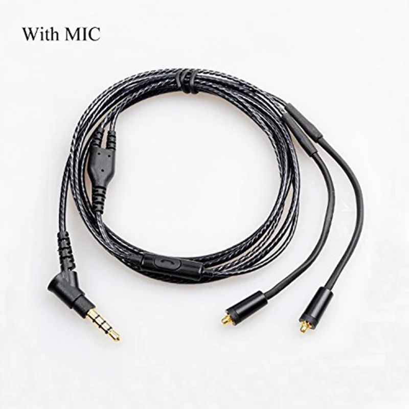 OKCSC Replacement MMCX jack Cables 3.5mm With Mic Connector Remote Cables Stereo Mini Cable