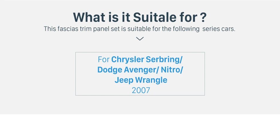 Seicane Автомобильная радиосвязь для 2007 Chrysler Serbring Dodge Avenger Nitro Jeep Wrangler Автомобильная Лицевая панель, комплект ободков