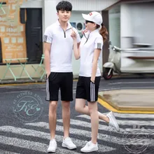 KE Conjunto moda унисекс chandal con camiseta manga corta para hombre o mujer pantalones cortos Спортивная одежда для фитнеса algodon