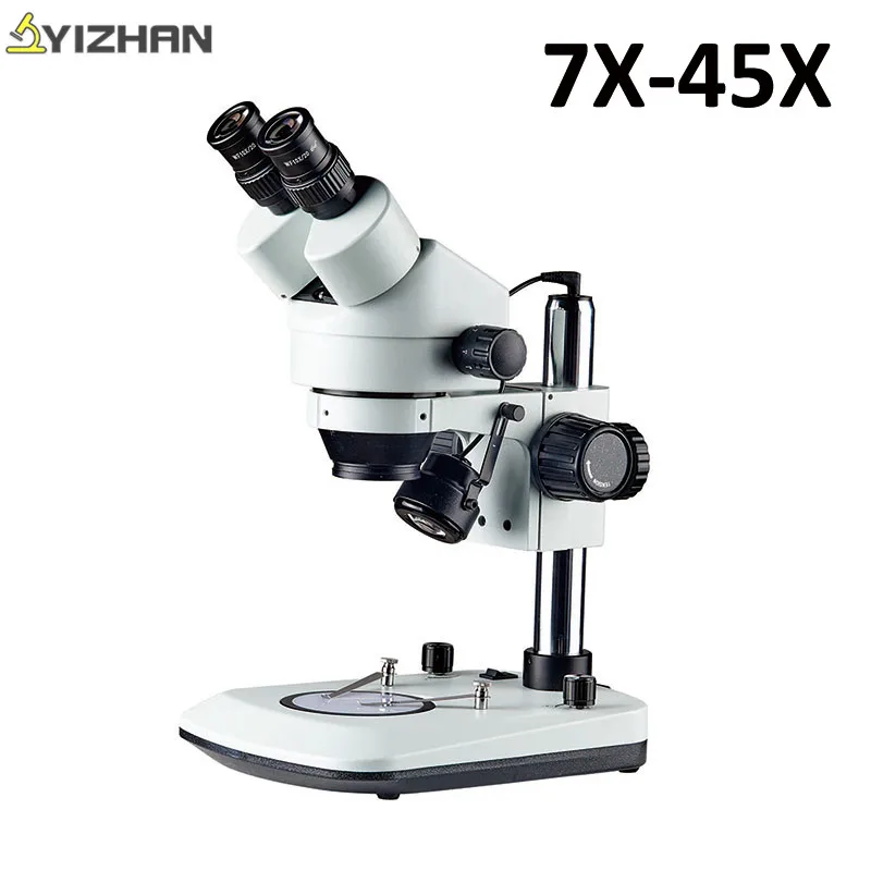 

7X-45X Biological Stereo binocular microscope stand Industrial Microscope WF10X 20mm Eyepiece Lens for Repair Mobile Phone Tools