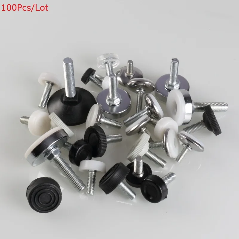 

100Pcs/Lot Premintehdw Adjustable Furniture Leg Table Leveling Feet Pad Thread Stem Adjustable Leveling Foot Furniture Glide