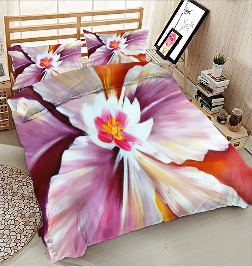 

Luxury 3D bedding sets 2018 duvets and Twin Full Queen double single Bed Sheet Linen Bed set Quilt Cover set Pillows Flower