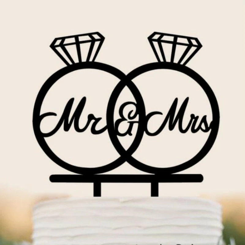 Buy Wedding Cake Topper Diamonds Ring Silhouette