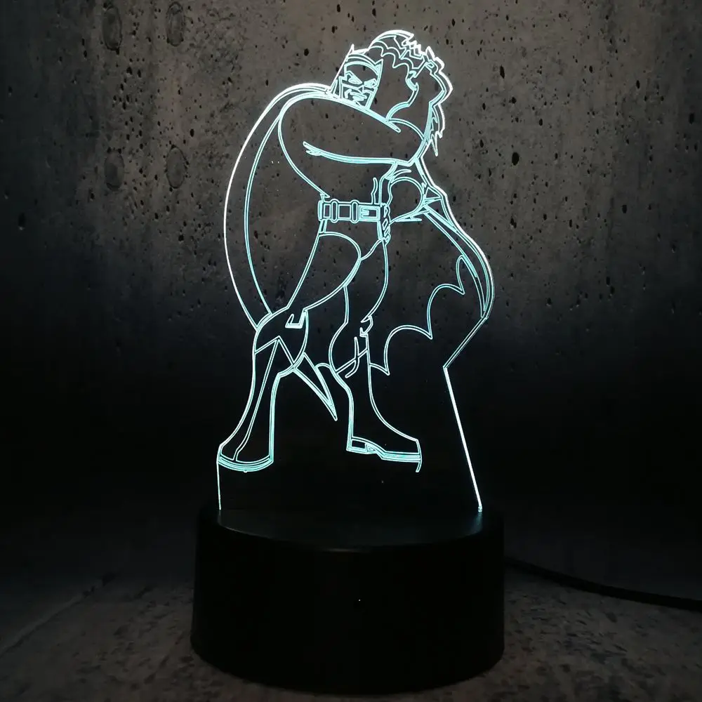 Marvel Бэтмен летучая мышь 3D мультяшный RGB светодиодный светильник настроение