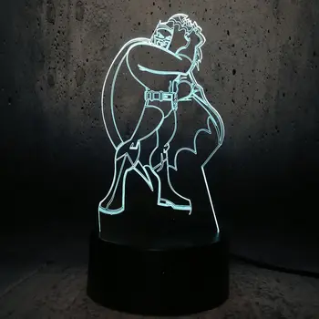 

Marvel Batman Bat LOGO 3D Cartoon RGB LED Lamp Mood Multicolor USB Night Light Table Lighting Desk Decor Kids Toys Holiday Gifts