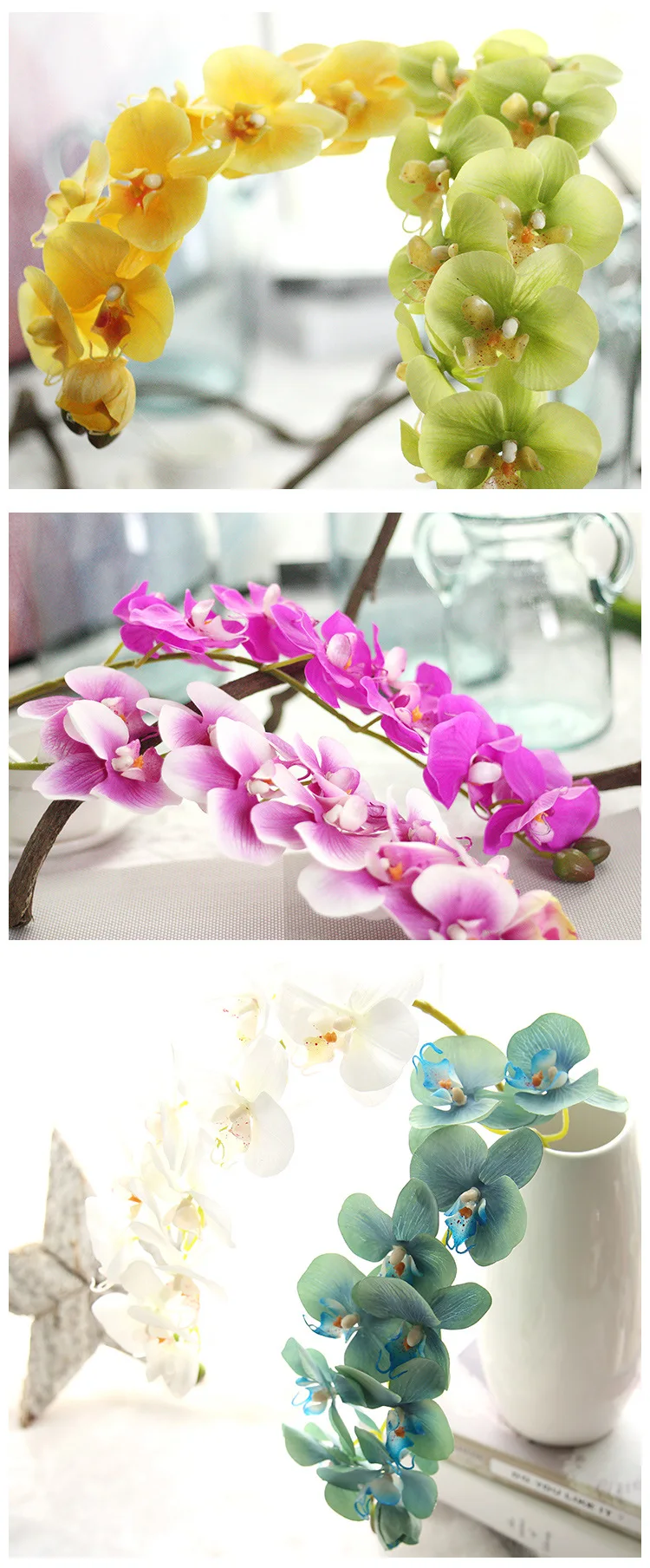 Искусственная Орхидея, Бабочка, цветы, Искусственный Мотылек, цветок для дома, свадьбы, сделай сам, украшение, настоящий сенсорный декор, цветок