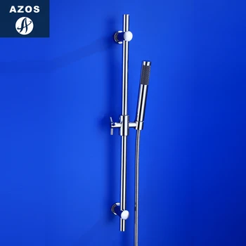 

Azos Shower Rod Brass Chrome Rise And Fall Single Function Rotatable Bracket Bathing Shower Room Round HSSJ018A