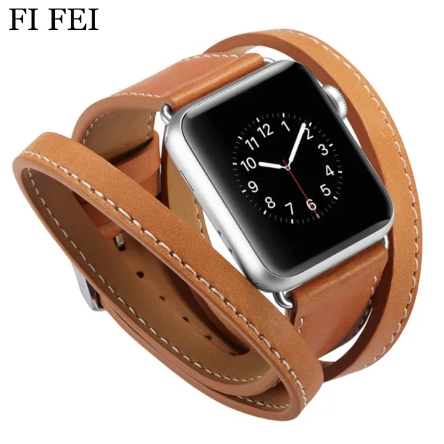 Best Offers FI FEI Extra Long Leather Band Double Tour Bracelet Leather Strap Replacement Watchband for Apple Watch Series 1 2 3 38mm 42mm Best Offers FI FEI Extra Long Leather Band Double Tour Bracelet Leather Strap Replacement Watchband for Apple Watch Series 1 2 3 38mm 42mm