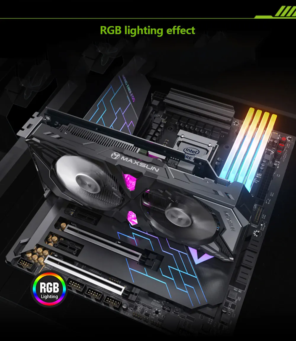 MAXSUN GeForce GTX 1660Ti Терминатор 6G Nvidia игровая видеокарта RGB электронная Спортивная Атмосфера свет VRWorks аудио