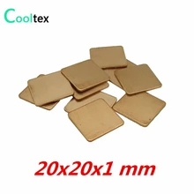 10 шт./лот 20x20x1 мм DIY Медь Шим Радиатор Радиатор Лист Тепловая Pad Для Ноутбуков GPU CPU VGA Chip RAM cooler охлаждения