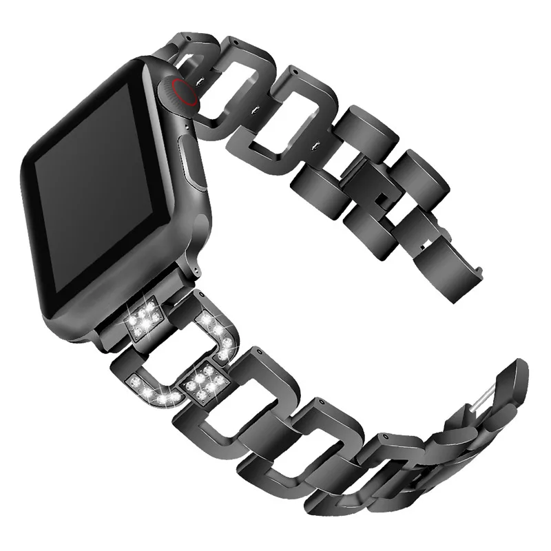 

ASHEI Rhinestone Stainless Steel Replacement Bracelet For Apple Watch Band 40MM 44MM 38MM 42MM Wrist Strap For iWatch 4 3 2 1