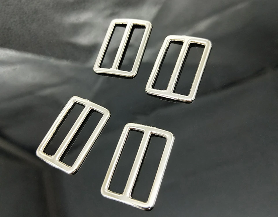 Description Picture 4 of item10pcs/lot Silver Iron plating Curve Tri-Glide Slider Adjustable Buckle for Bags Webbing suspender buckles