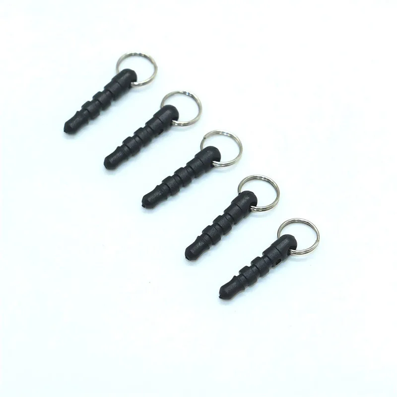 10 pcs Cell Phone Charm Adapter 3.5mm Earphone Dust Plugs Charm Black Straps Smartphone universal mobile phone accessories