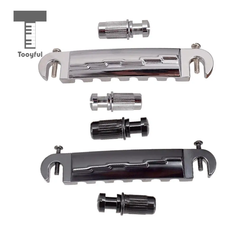 Tooyful Compensated Wraparound Bridge Tailpiece with Studs for LP Style Guitar Parts Accessories