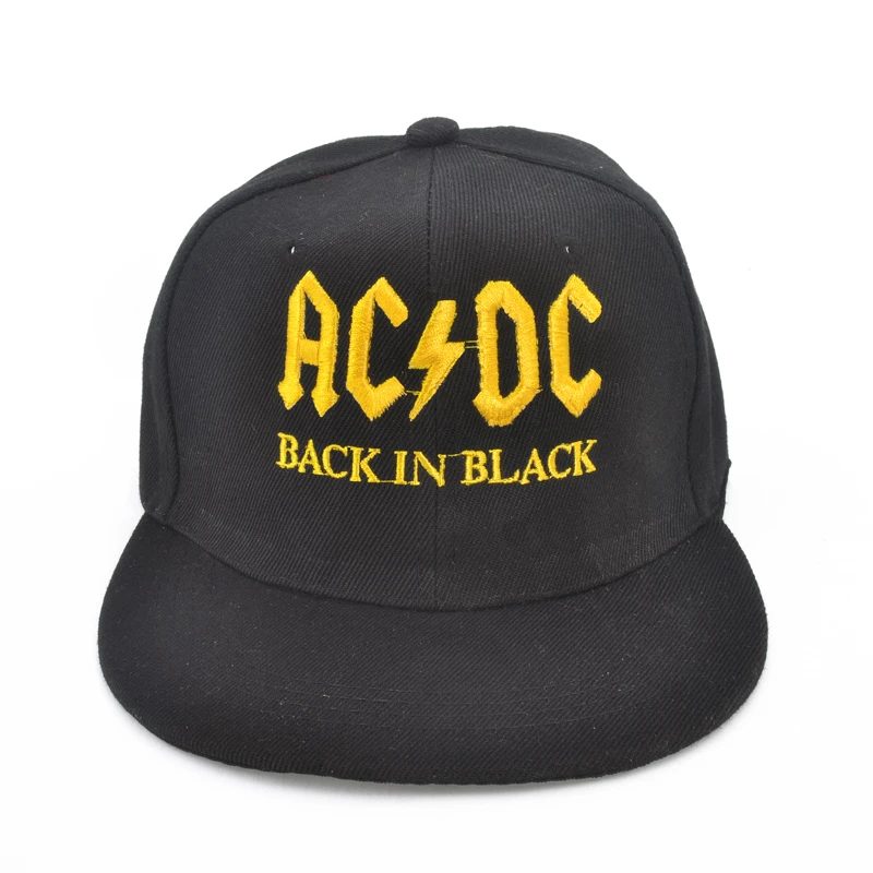 Новинка, AC/DC, бейсбольная кепка, рок, хип-хоп кепка, мужская, acdc, snapback, шапка с вышивкой, надпись, повседневная, DJ, рок Кепка - Цвет: Цвет: желтый