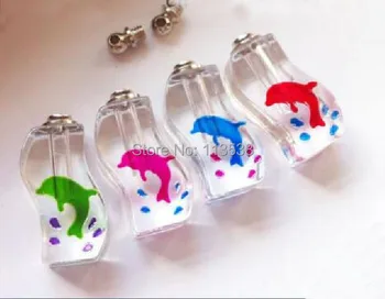

Freeship 50pieces rectangle dolphins luminous vial pendants Glass, Crystal Vials perfume bottle Clearance Essential oil pendant