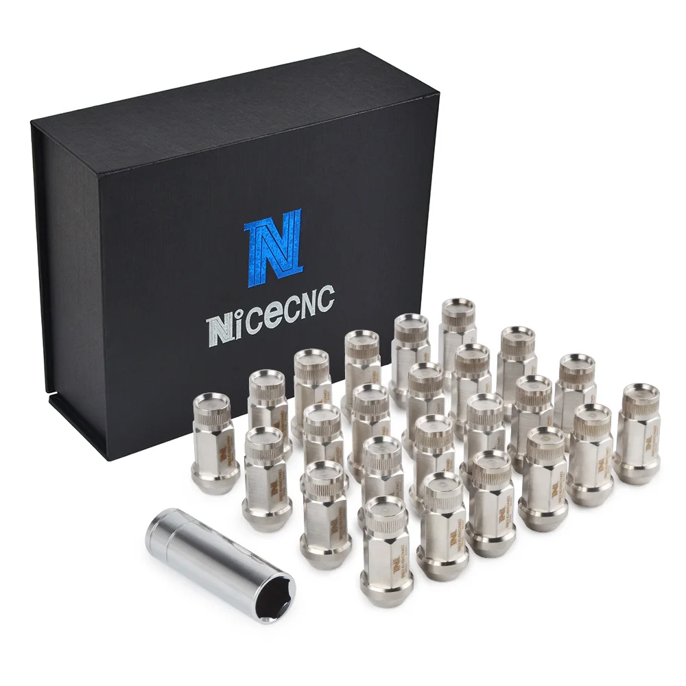 NICECNC 24 шт. M14x1.5 наконечники гоночного колеса гайка хромированный дрейфующий обод