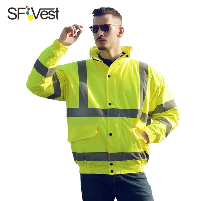 2017 Reflective bomber jacket men Safety Clothing Outdoor