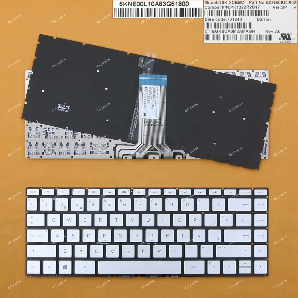 SP HP Pavilion 14-BS 14-BS000 14-BS100 14-BS500 SILVER(Backlit,Without FRAME,Small Enter(,Win8)