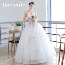 Fansmile Белый Vestido De Noiva бальное платье свадебное платье на заказ размера плюс свадебные платья FSM-386F