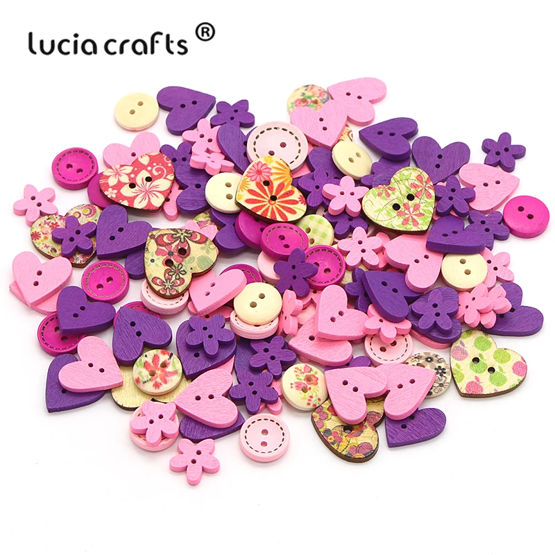 Lucia crafts 50 шт 15-25 мм смешанные стили деревянные пуговицы для рождественские вечерние украшения для самостоятельного пошива одежды аксессуары ручной работы E0607