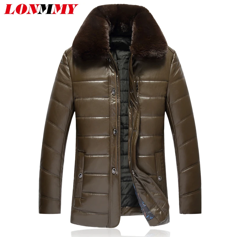LONMMY зимняя куртка для мужчин пальто из искусственного меха Мужская бархатная