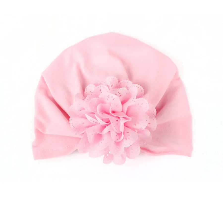 New Elastic Cotton Baby Hat Mesh Flower Newborn Soft Turban Hats Little Girl Beanie Cap Bohemian Style (4)