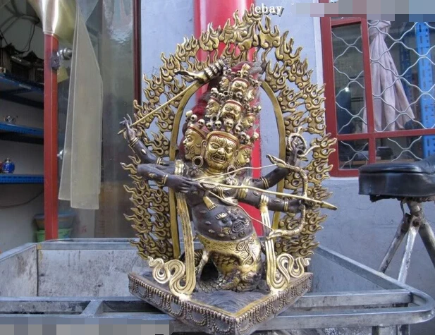 

wholesale factory Tibet classical Bronze Gild Kurukulle Rahula La Hula Buddha Setrap Chen Statue