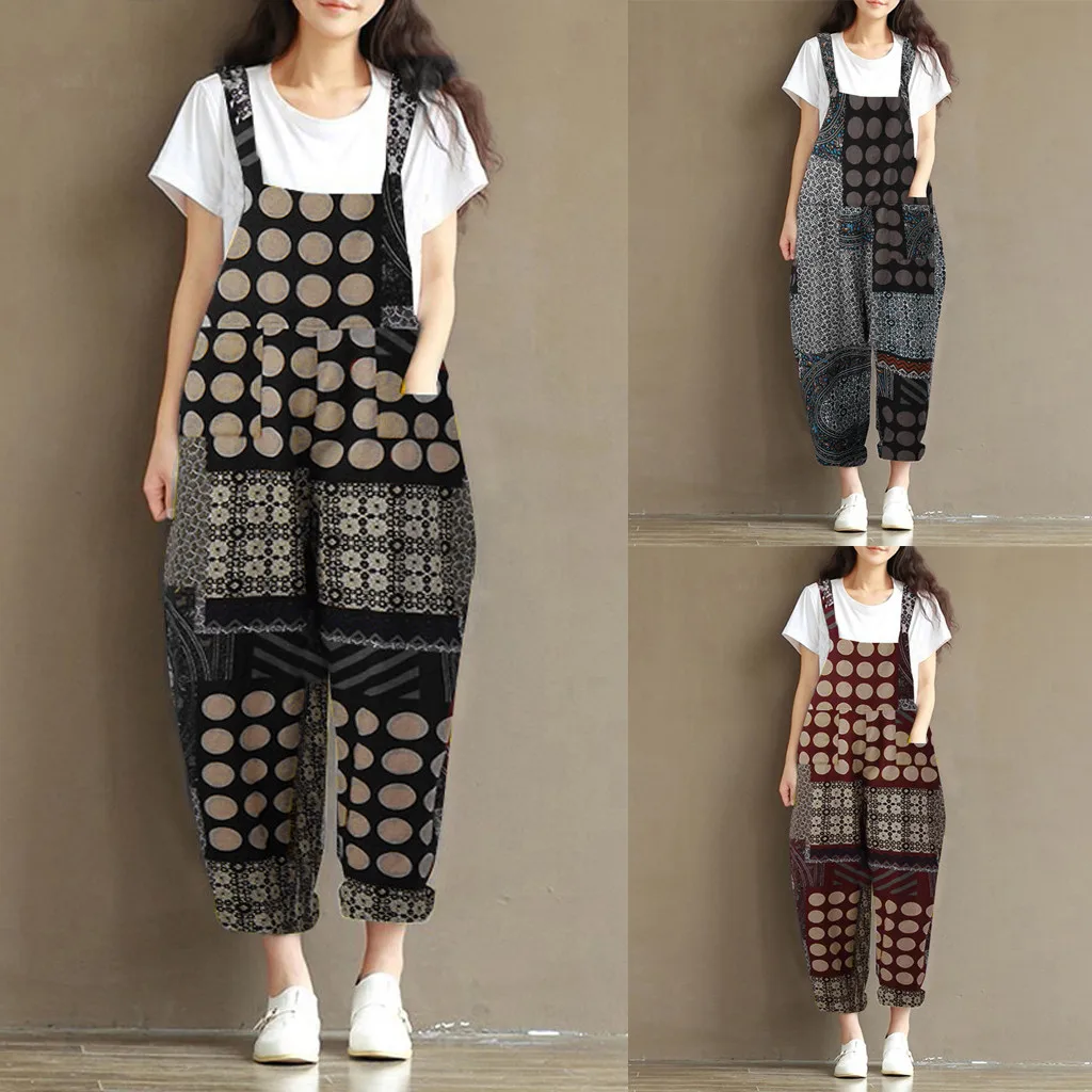 Chamsgend, 5xl, комбинезон, женский, свободный, комбинезон, брюки, женские, винтажные, свободные, комбинезон, повседневные Комбинезоны, комбинезоны, широкие, комбинезон#4
