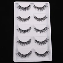 5 Pairs Black Cosmetic Cross False Eyelash Soft Long Makeup Eye Lash Extension Chic Design 5GGD