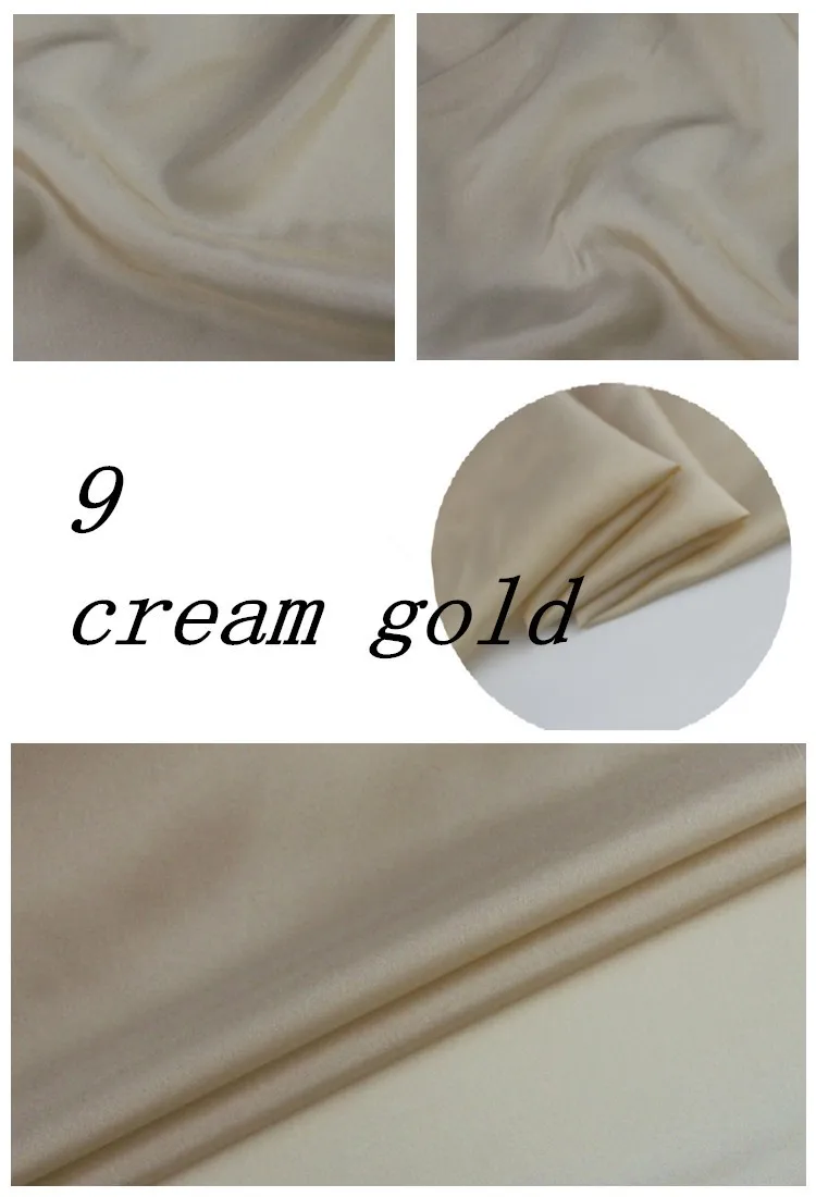 9 cream gold 5 м/лот) шелк Ткань для шитья 9 momme habutai habotai подкладочные ткани tecido Тюль Ткань tissu чистый шелк тутового дерева - Цвет: 9 cream gold