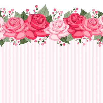 

Hot Pink Rose Leaves Striped backdrops Vinyl cloth High quality Computer printed wall Backgrounds