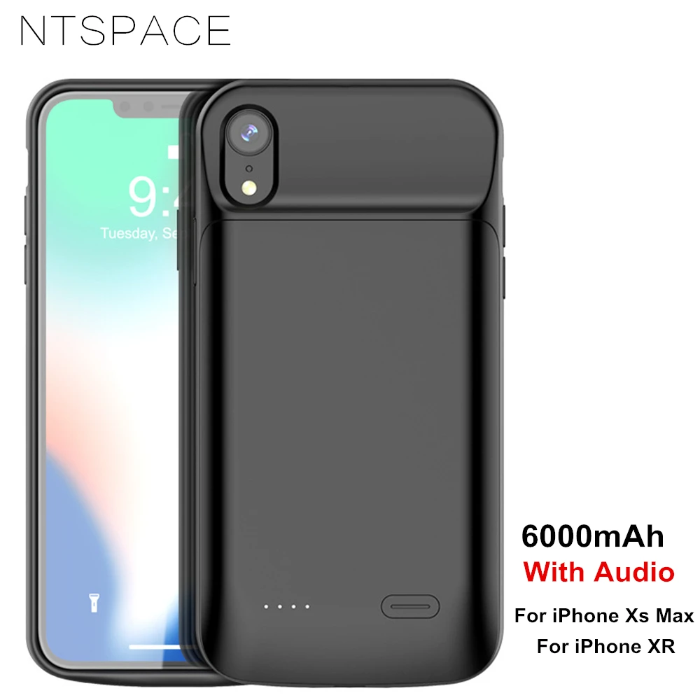 Goede NTSPACE 6000 mah Batterij Oplader Voor iphone XR Power Case Portable Backup Power Bank Case Voor iPhone Xs Max batterij Case