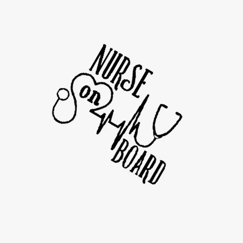 

17.8CM*13.7CM NURSE On Board Vinyl Decal Sticker Car Black Sliver GS3745