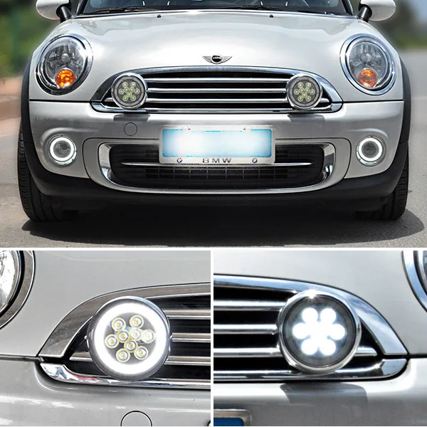 Белый светодиод Halo DRL Rally фары для вождения Mini Cooper S R56 R57 R58 R59 R60|Сигнальная лампа| |