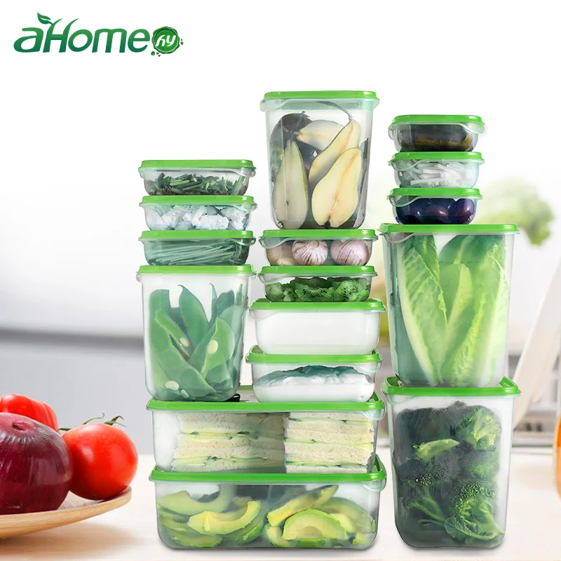 

16 pics set Kitchen Storage box with different Size Foods Containers Leak proof Fruits Organizer Crisper Refrigerator B