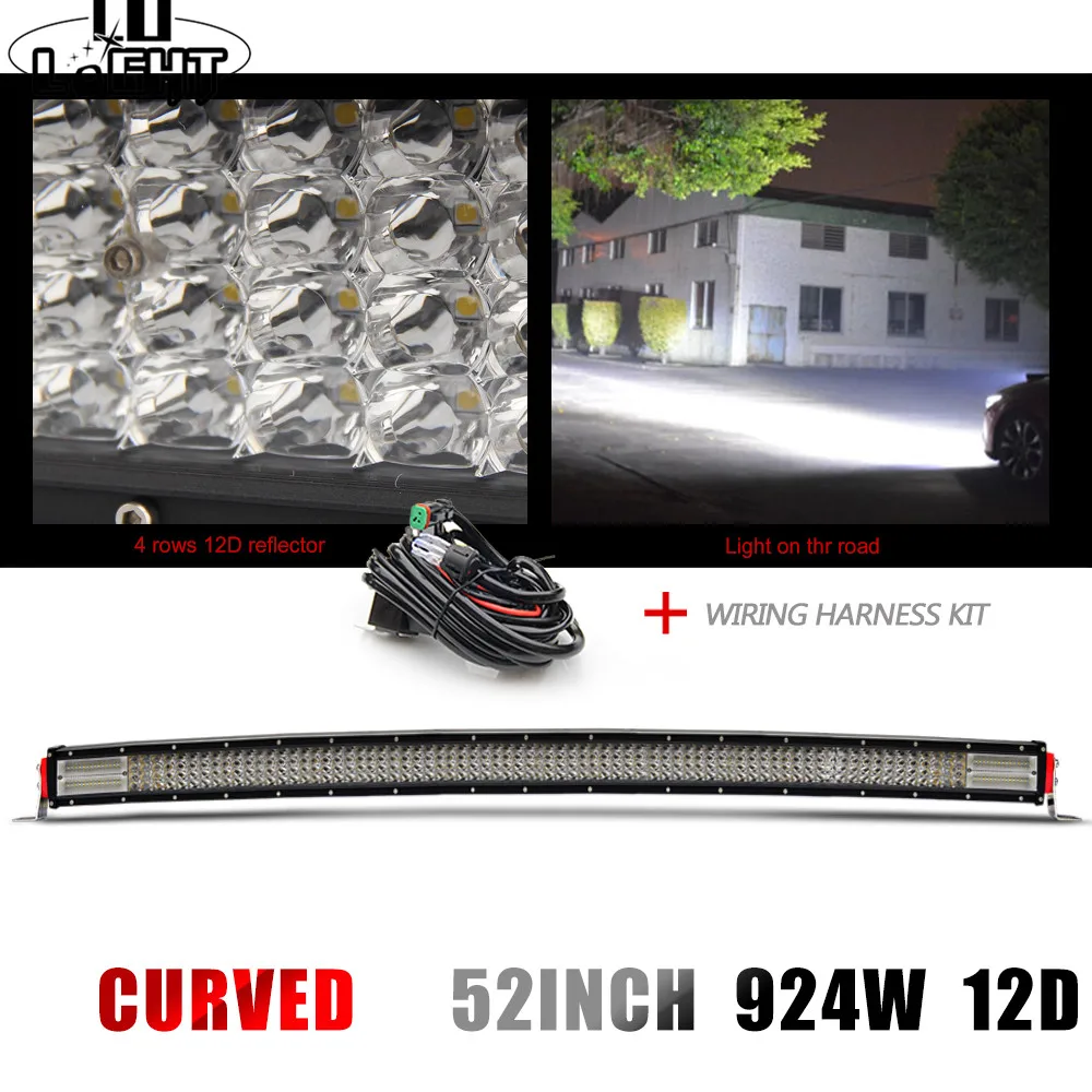 

CO LIGHT 52" 924W Curved Led Light Bar 12D Offroad Led Work Light 12V 24V Combo for UAZ ATV 4x4 Wagon Driving Automotive Led Bar