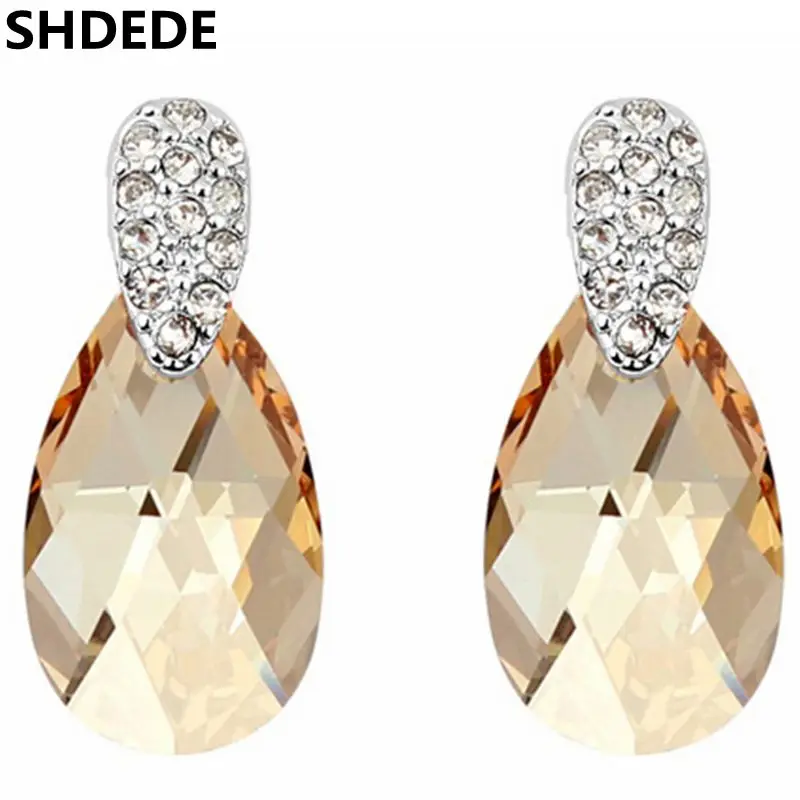 SHDEDE New Fashion Earrings For Women Crystal from Swarovski Water Drop Dangle Earrings 5814