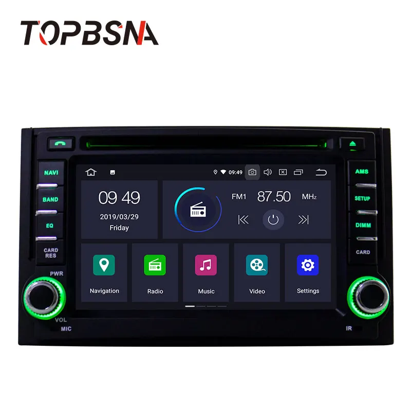 Sale TOPBSNA Android 9.0 2 Din Car DVD Player For Hyundai H1 Grand Starex iLoad 2007-2015 GPS Navigation Car Radio Stereo WIFI Auto 1