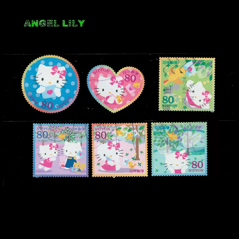 

5 PCS/set Japanese Used Cartoon Postage Stamps With Post Mark For Collection
