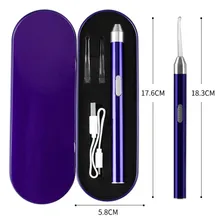 Перезаряжаемая светящаяся лопатка ушные палочки Led очиститель ушной серы набор инструментов для чистки ушей