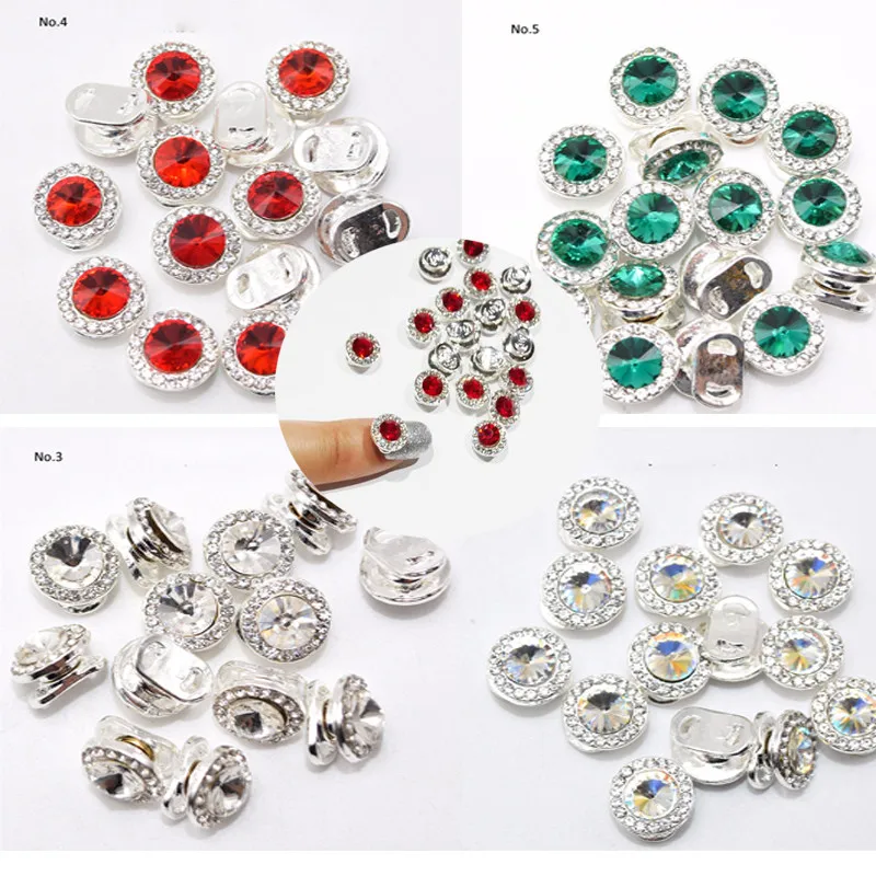 

1PACK Nail Art Rhinestones High Speed Spinning Nails Art Alloy 8 colors Nails Rhinestones Crystal Rotatable Nail Rhinestones G29